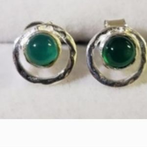 Silver Agate Pierced Earrings-FINAL PRICE
